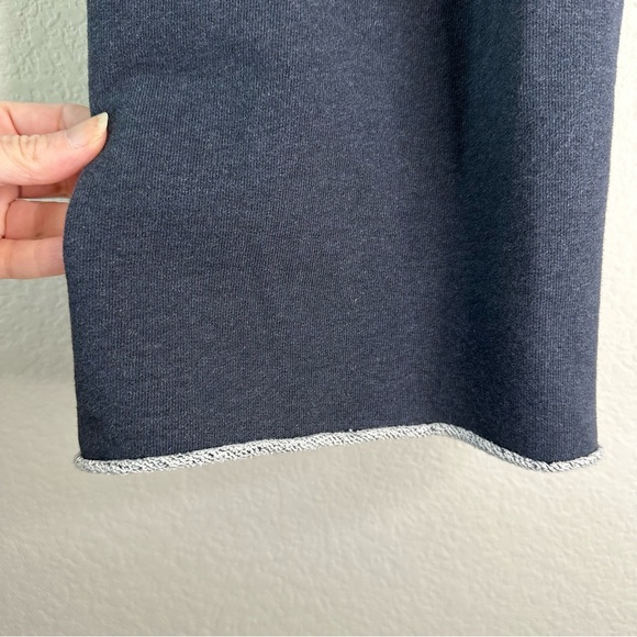 Frank & Eileen CATHERINE Triple Fleece Wide Leg Crop Sweatpants Navy SZ XS - Picture 3 of 6